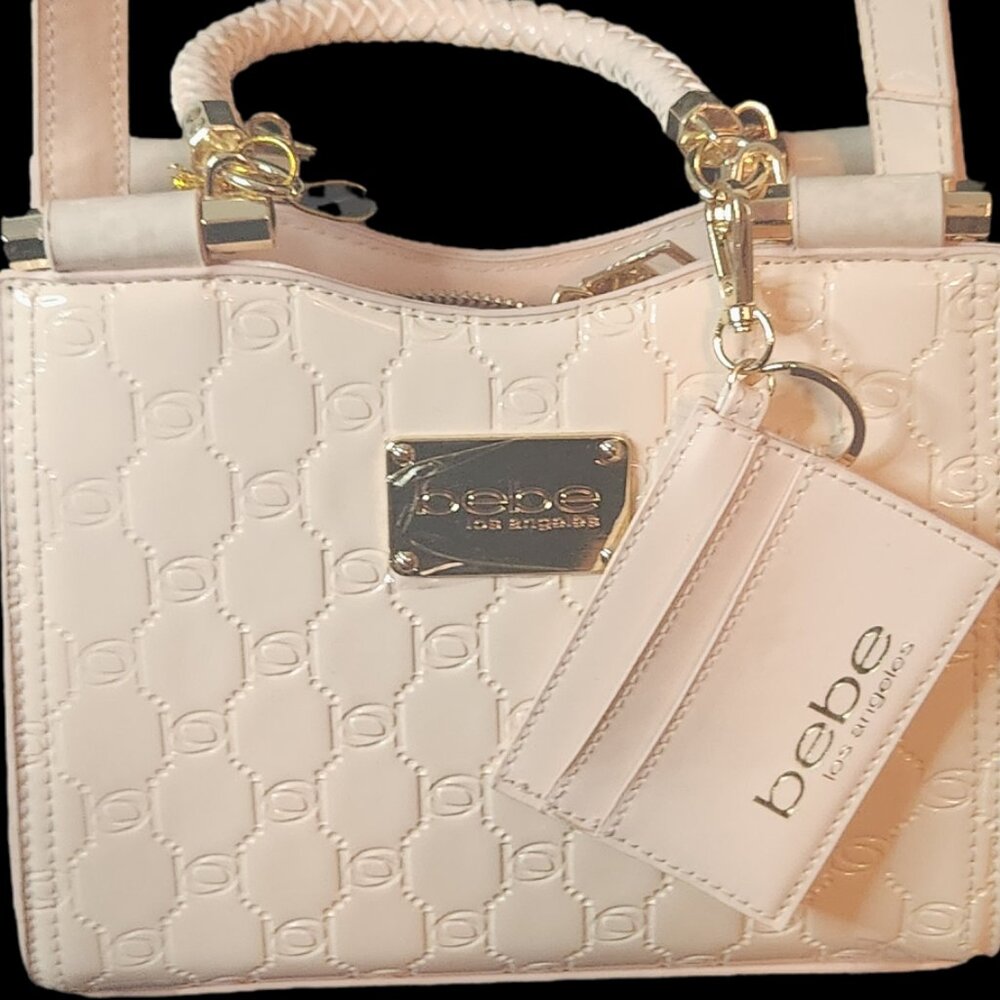 Bebe Dana Monogram Top Handle Crossbody in Blush New with tag